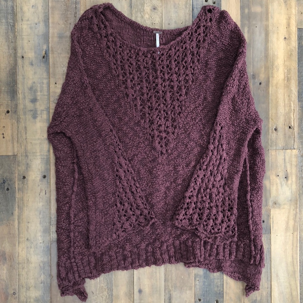 Free People Pointelle Vee Sweater